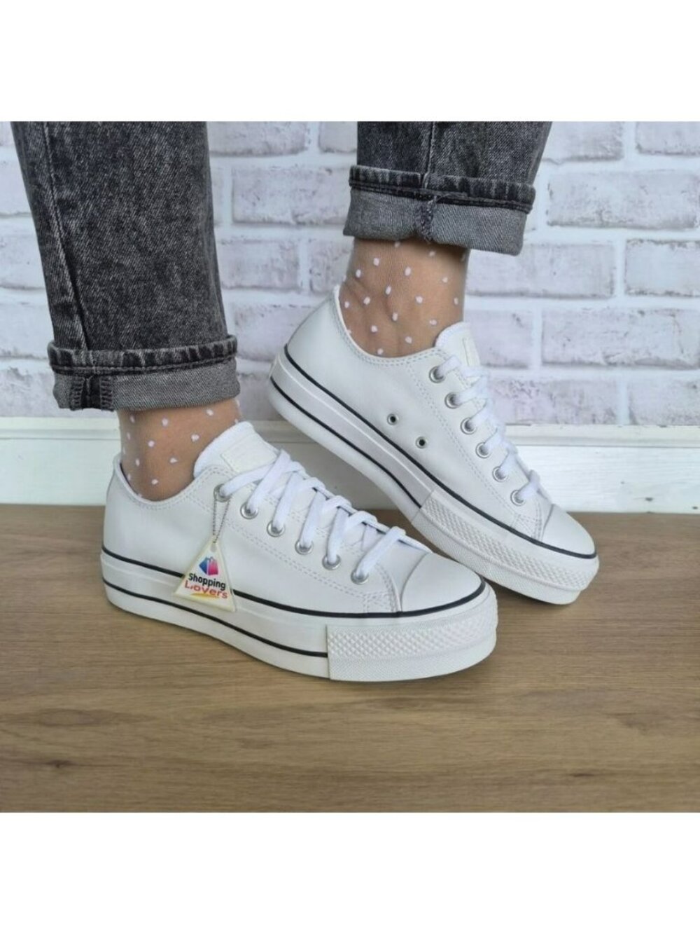 ⭐Rare Converse Lift Platform Leather Low Sz 9 Womens shoes Sneaker White 173159C